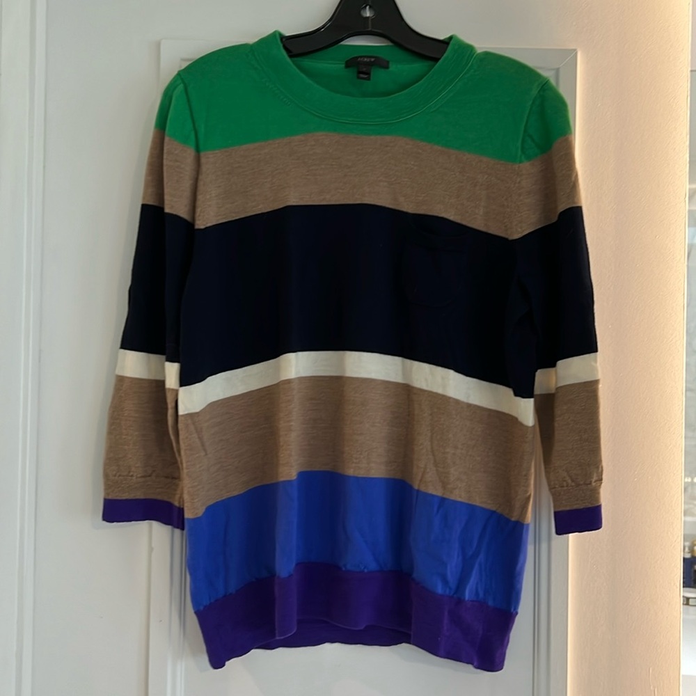 J Crew Tippi stripe merino sweater, sz Xl